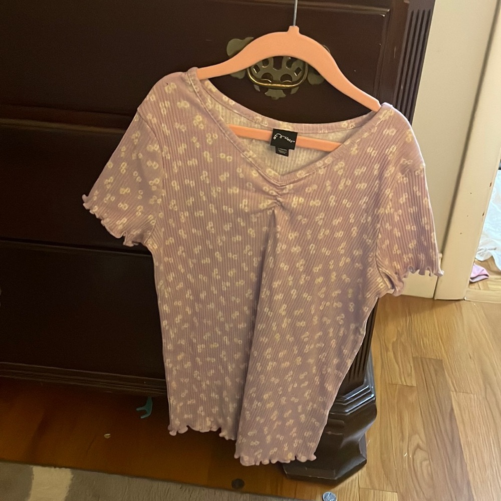 Purple short sleeve shirt